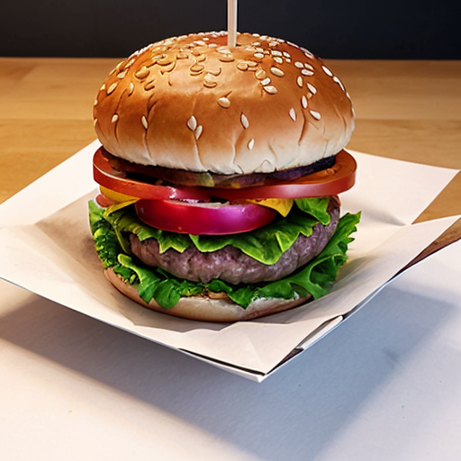 hamburger on blank canvas
