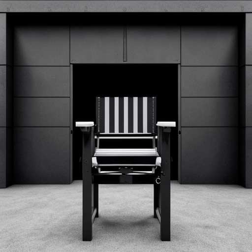 Director cinema's chair as a building inspired in the german expressionism architecture, exagerated forms, surreal  and deformed lines. Dark tone. The chair must be a building, transformed as a building
