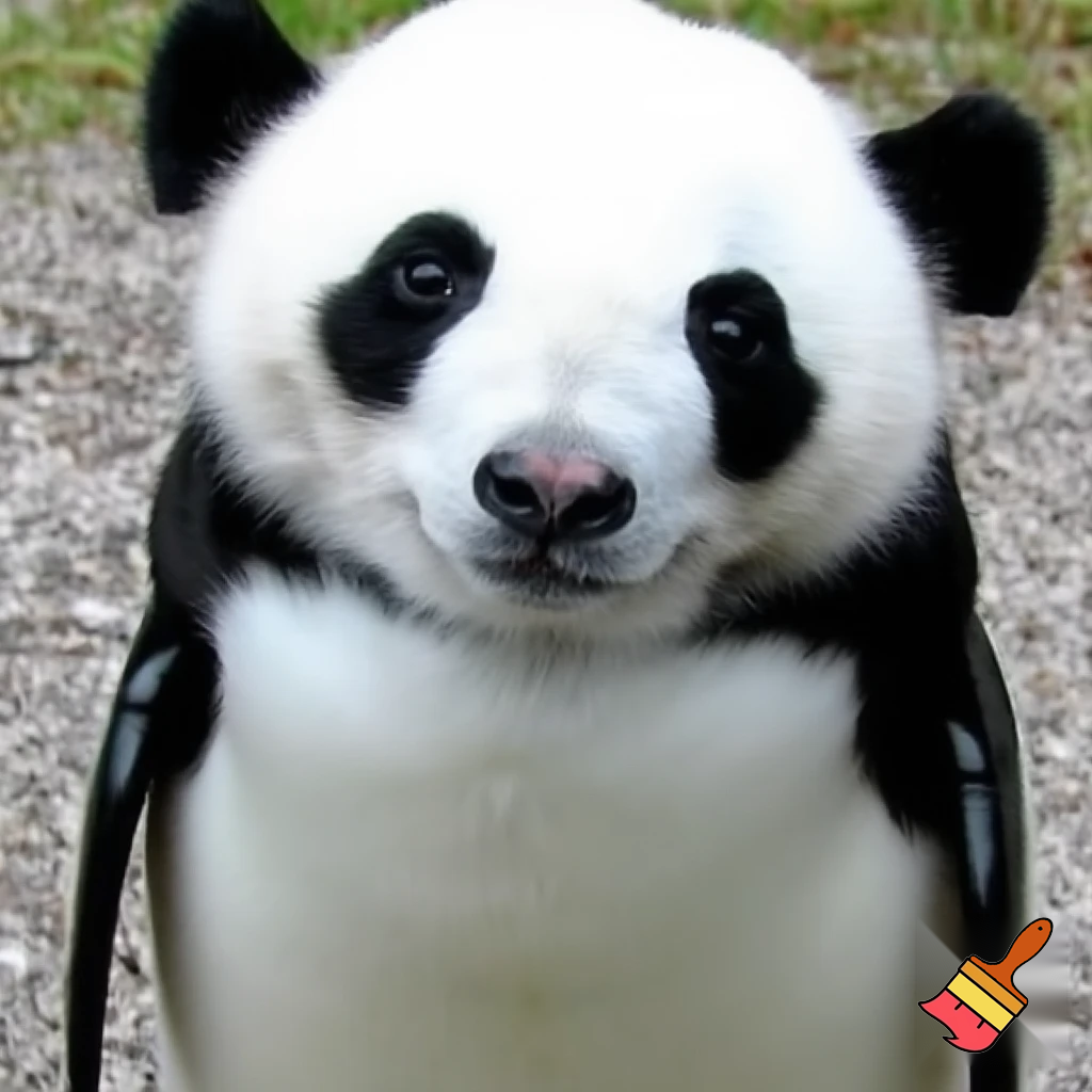 penguin with a panda head