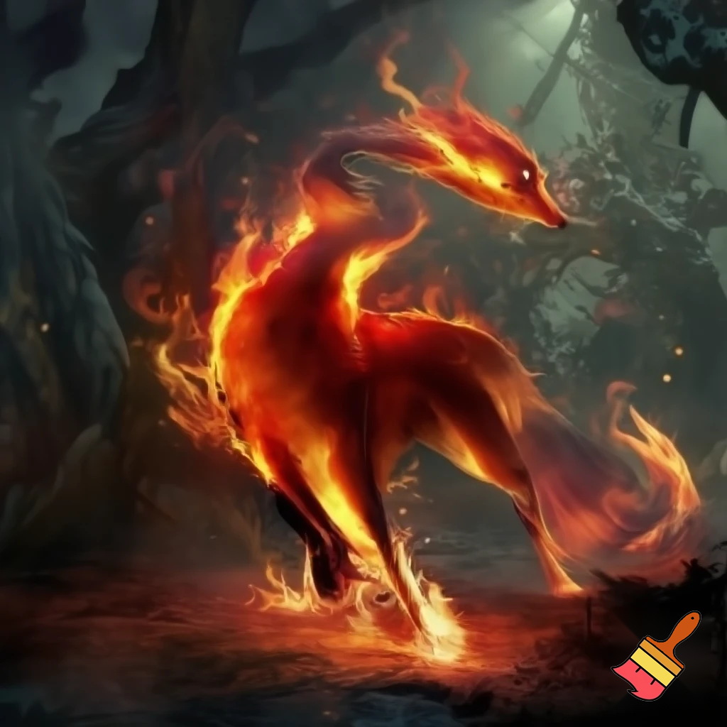 fantasi ræv lavet af ild