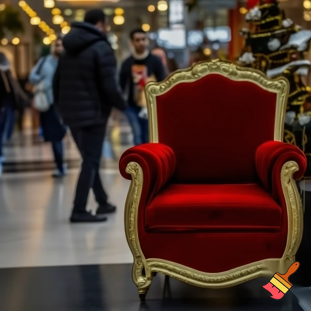Santa Claus shopping Centre with Santa Claus chair at the shopping🎄🎄🎄🏰