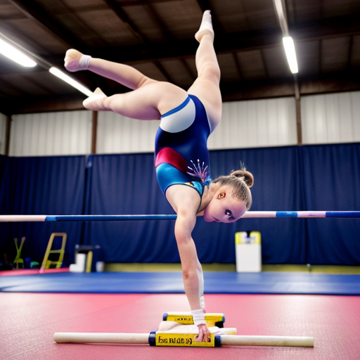 a girl doing gymnastics on a horse