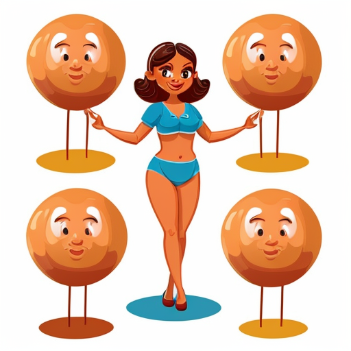 Vanessa Hudgens long hair depicted as a spherical shape inflated like a balloon, she is a round oval naked body boobs belly body overinflated Her facial expression is neutral, almost impassive. Her body is exaggeratedly rounded, forming a sphere, with no visible definition of limbs. ackground the Rusty Goffe and Marcus Powell Oompa Loompas from Willy Wonka's Chocolate Factory willy wonka characters real life real persons face Oompa Loompas, white eyebrows, colored skin, orange skin, blue eyes in out fits oompa loompas are standing around he