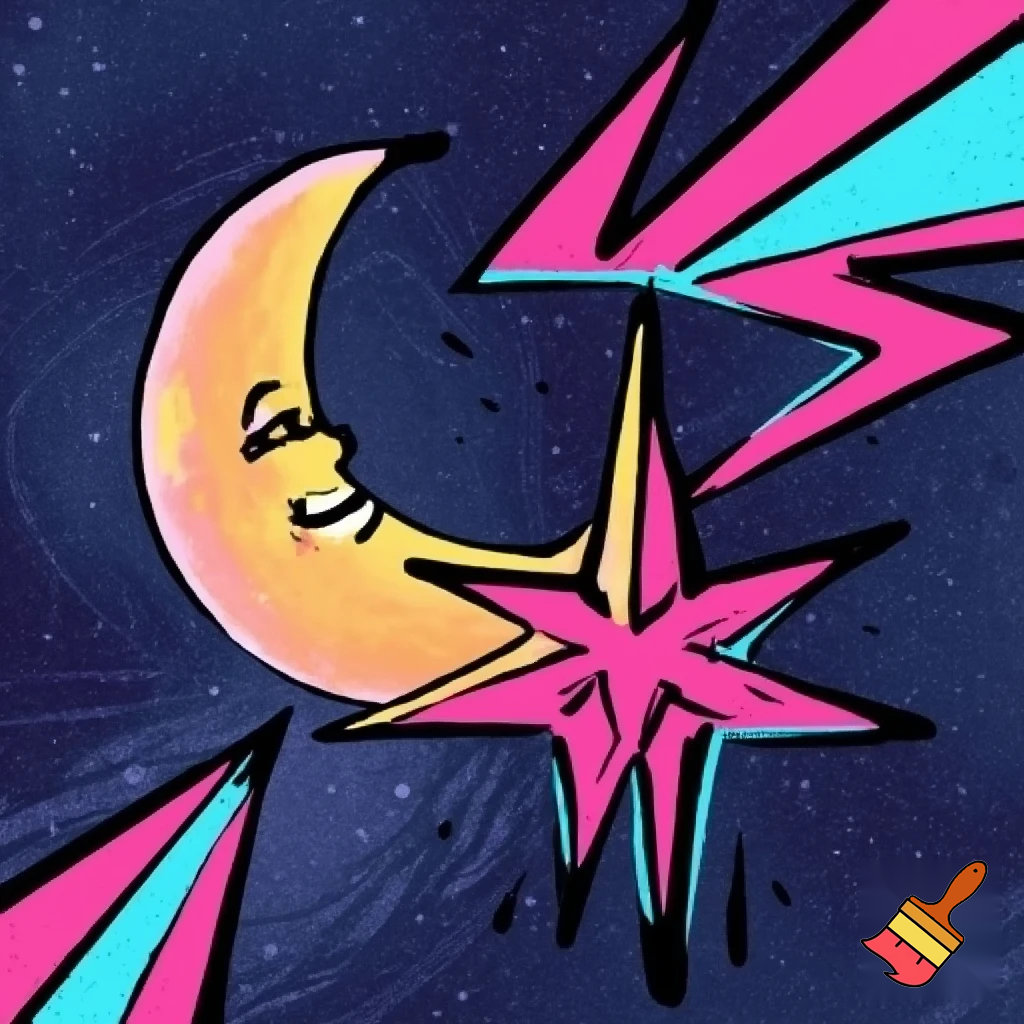 Star and the moon funky style