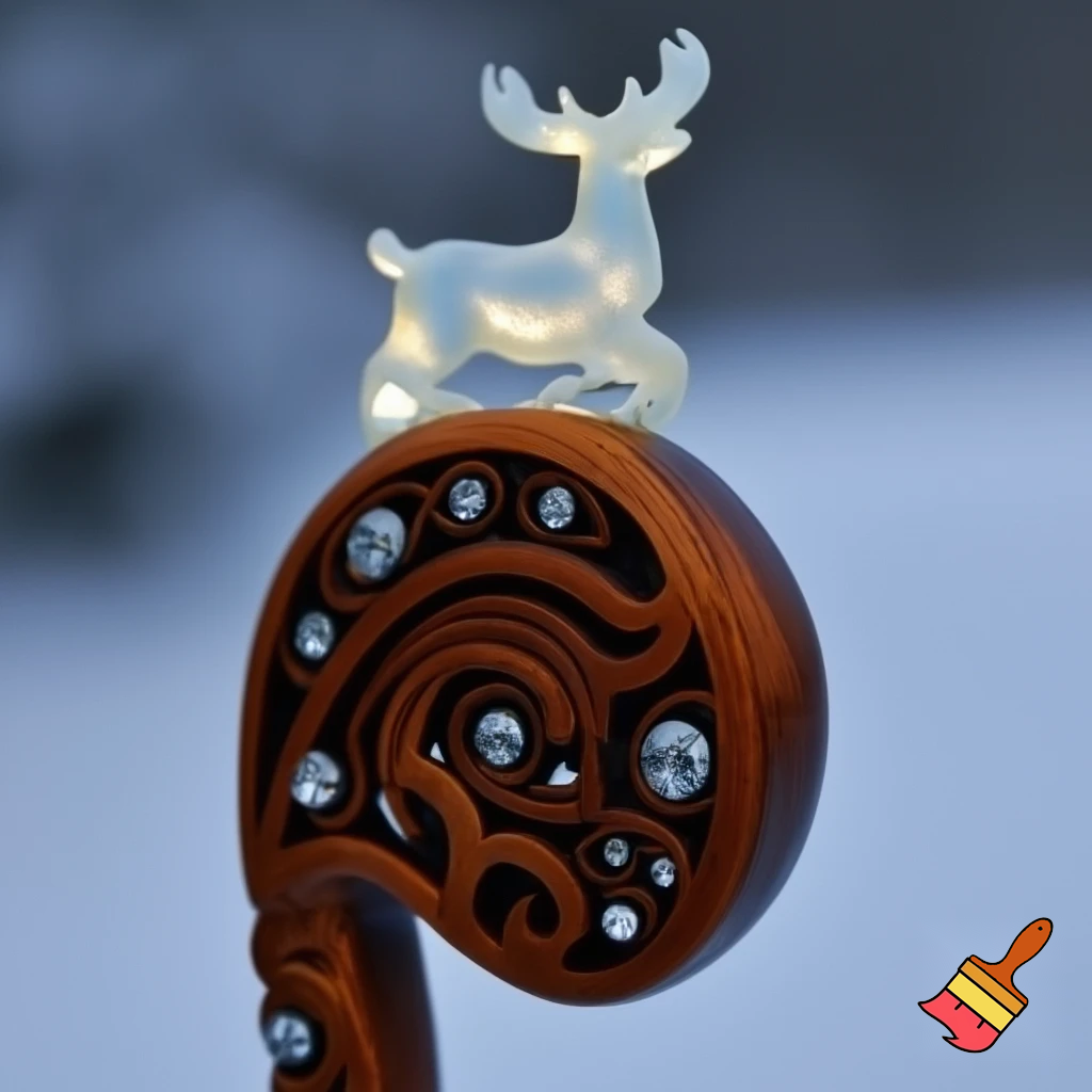 Russian Santa Claus walking stick with with t reindeers magic walking stick a plastic plastic