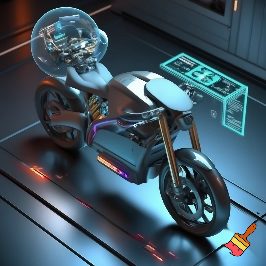 “Ultra-detailed futuristic engineering blueprint + 3D render of a hybrid machine combining an electric motorcycle, a central high-performance computer core, and a compact spherical washing module. Exposed internal wiring, carbon-fiber chassis, titanium components, holographic interface, LED contour lighting, exploded view sections, technical labels, sci-fi laboratory environment, 8K resolution, hyper-realistic, high-tech design, isometric perspective.” with plnacha y dobla raopa
