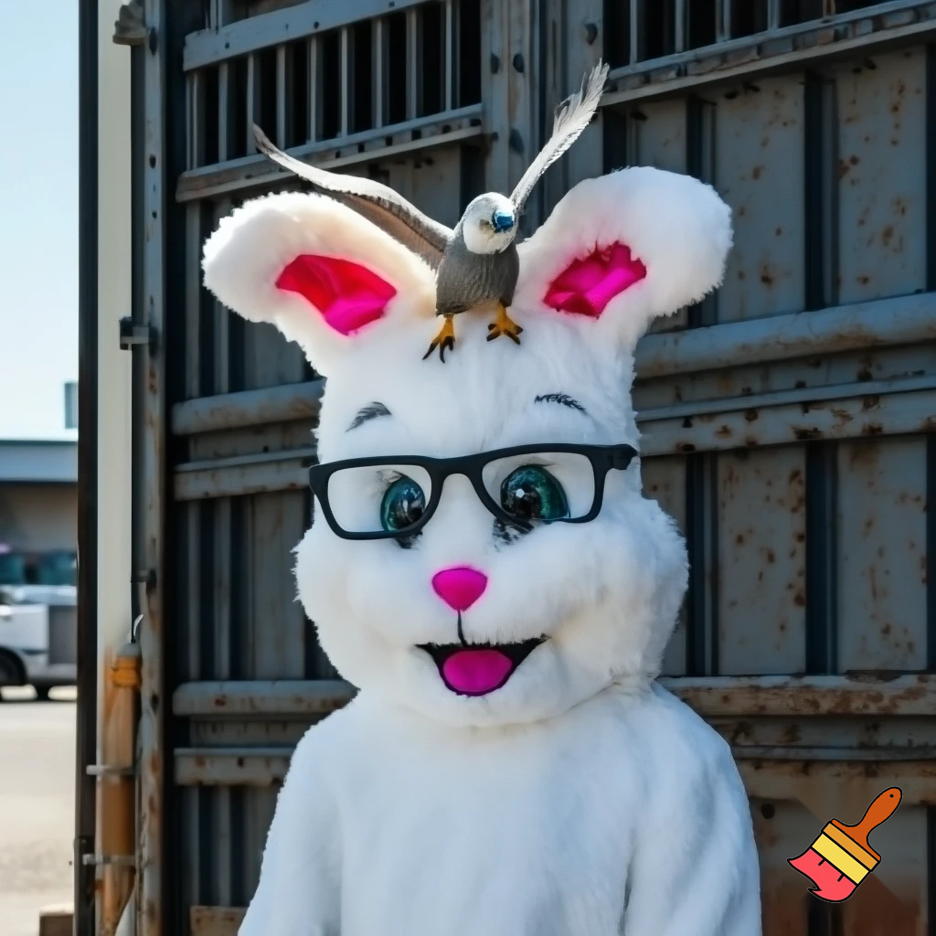 Mascot costume, Easter bunny top hat special top hat falcon gate trucking Centre