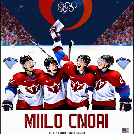 A poster of the USA celebrating that they won the hockey final gold medal game against Canada in the Winter Olympics Milano Courtina 2026