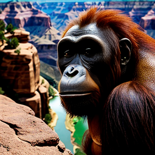 orangutan vs gorilla standoff on the grand canyon