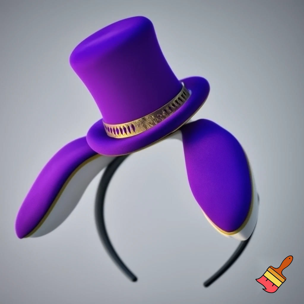 Easter bunny top hat headband, purple, purple and white Easter bunny ears top hat purple or white gold