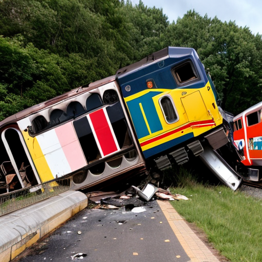 A train crashes
