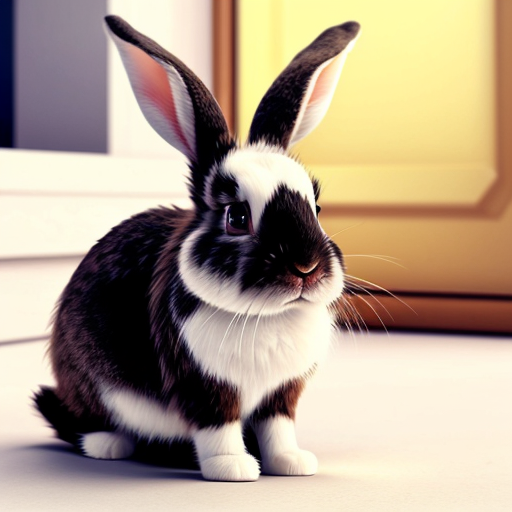 cute cartoon rabbit for kids, colorful, 2D animation style