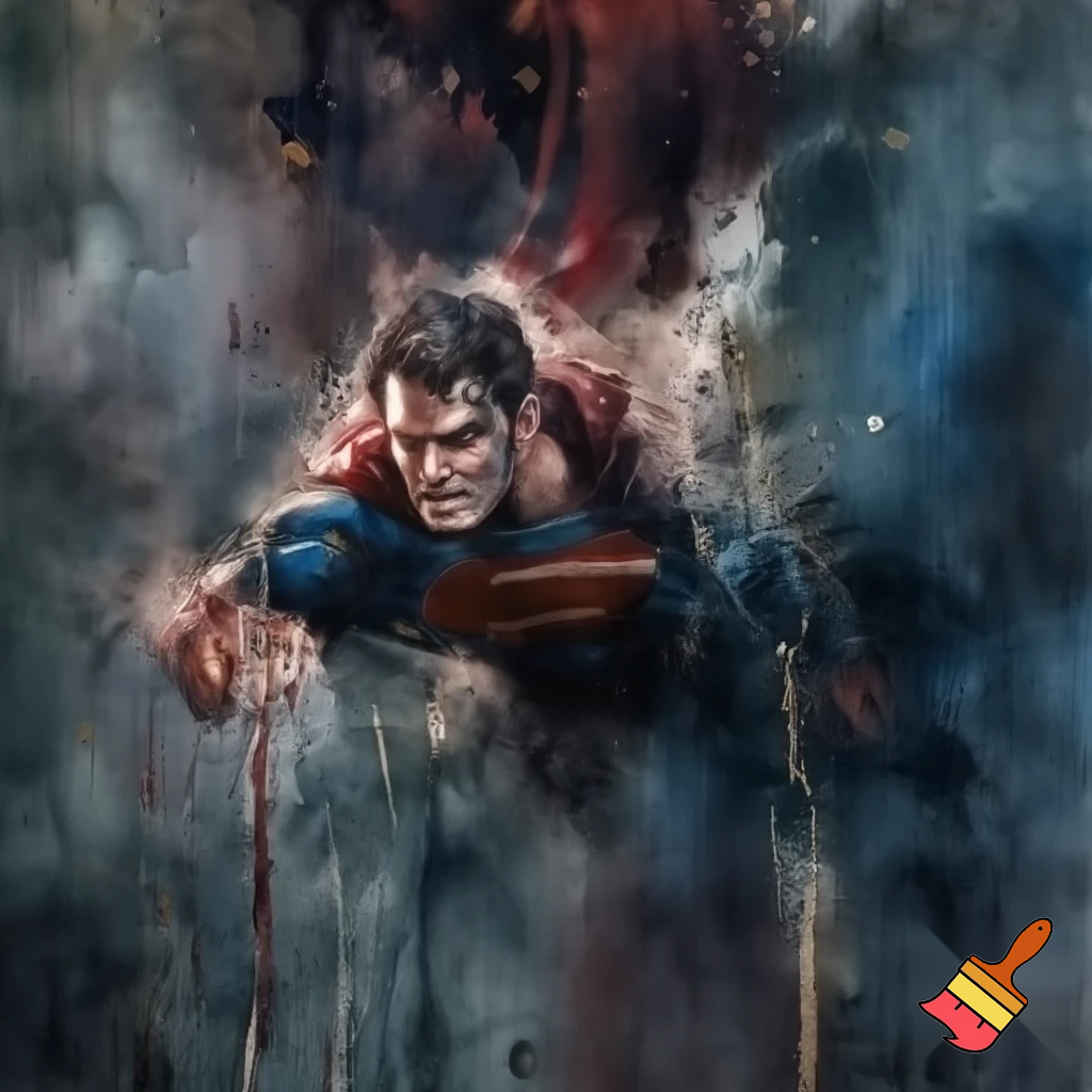 Superman, Stephen Gammell style watercolor painting