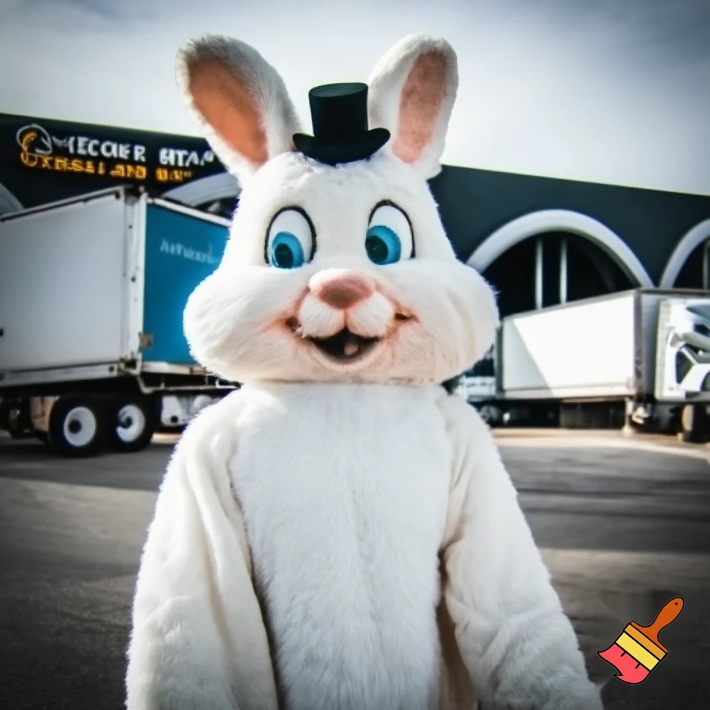 Mascot costume, Easter bunny top hat special top hat falcon gate trucking Centre