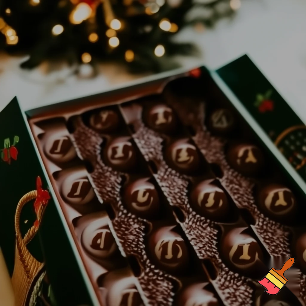 Chocolate advent calendar Numbers in the box a Christmas one hope the lead out how many days till Christmas? Christmas patterns countdown. 25.