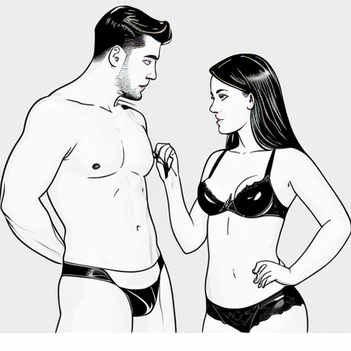 Junger Mann knöpft seiner sexy Freundin zärtlich die Lederhose auf 