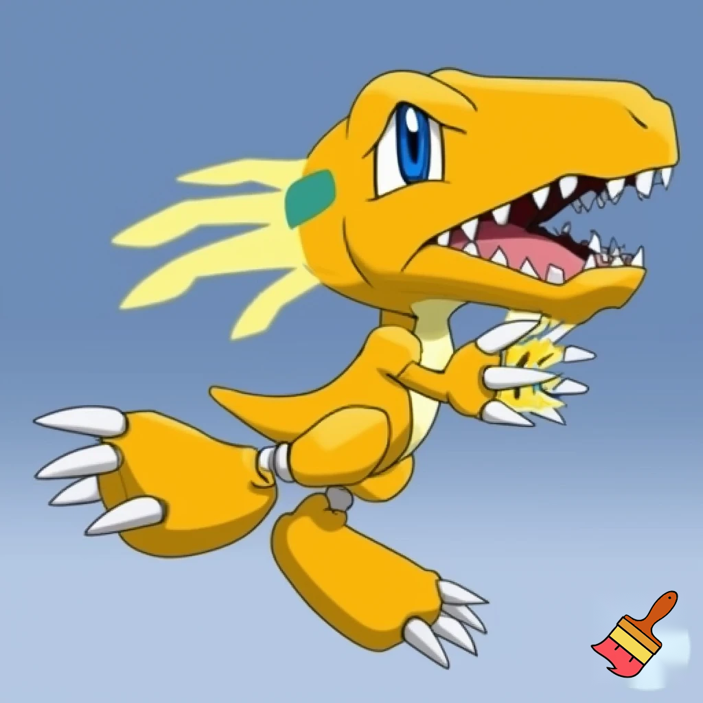 agumon slender digimon cubby limbs squritle fusion fusion
