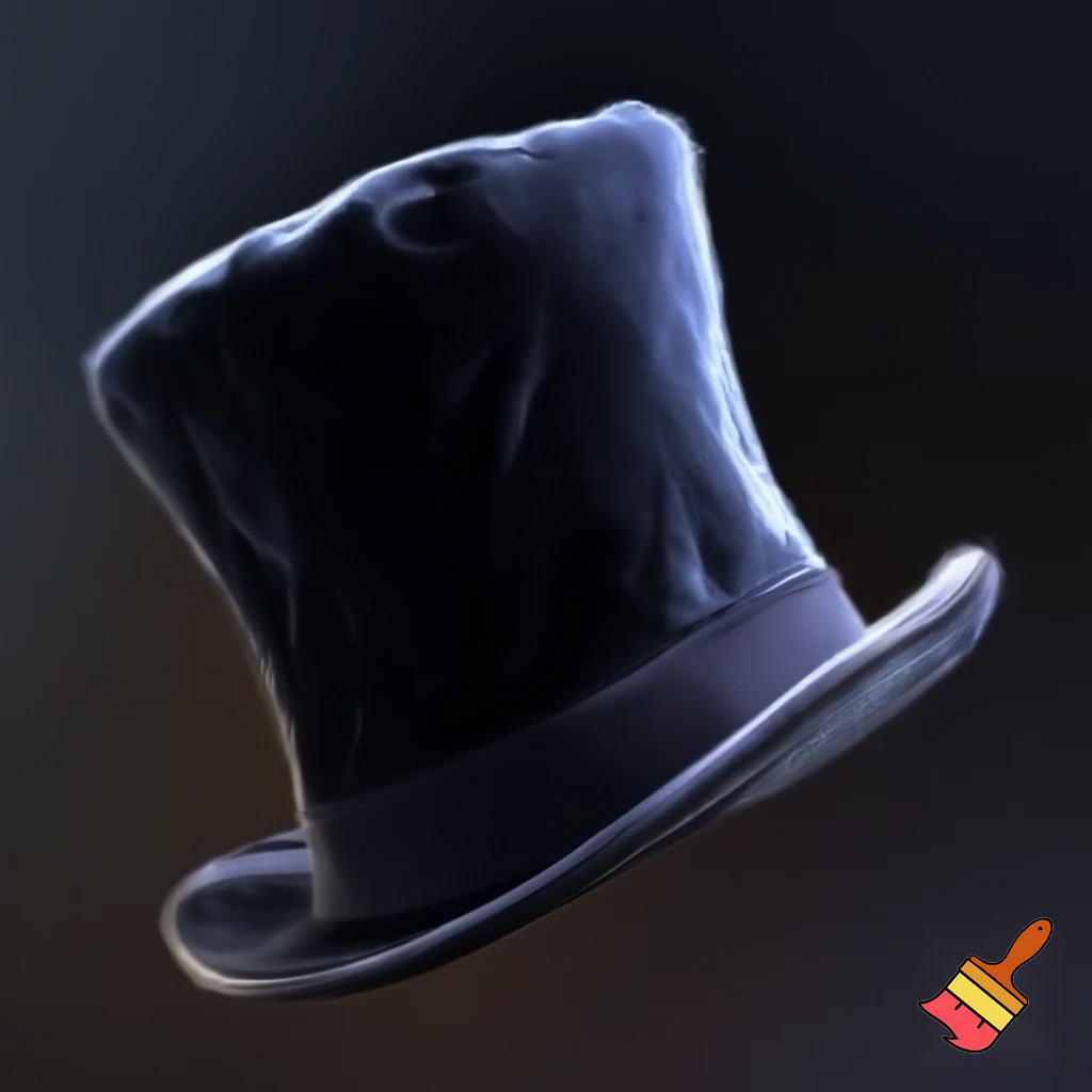 I Willy Wonka top hat black dark black velvet the old top hat