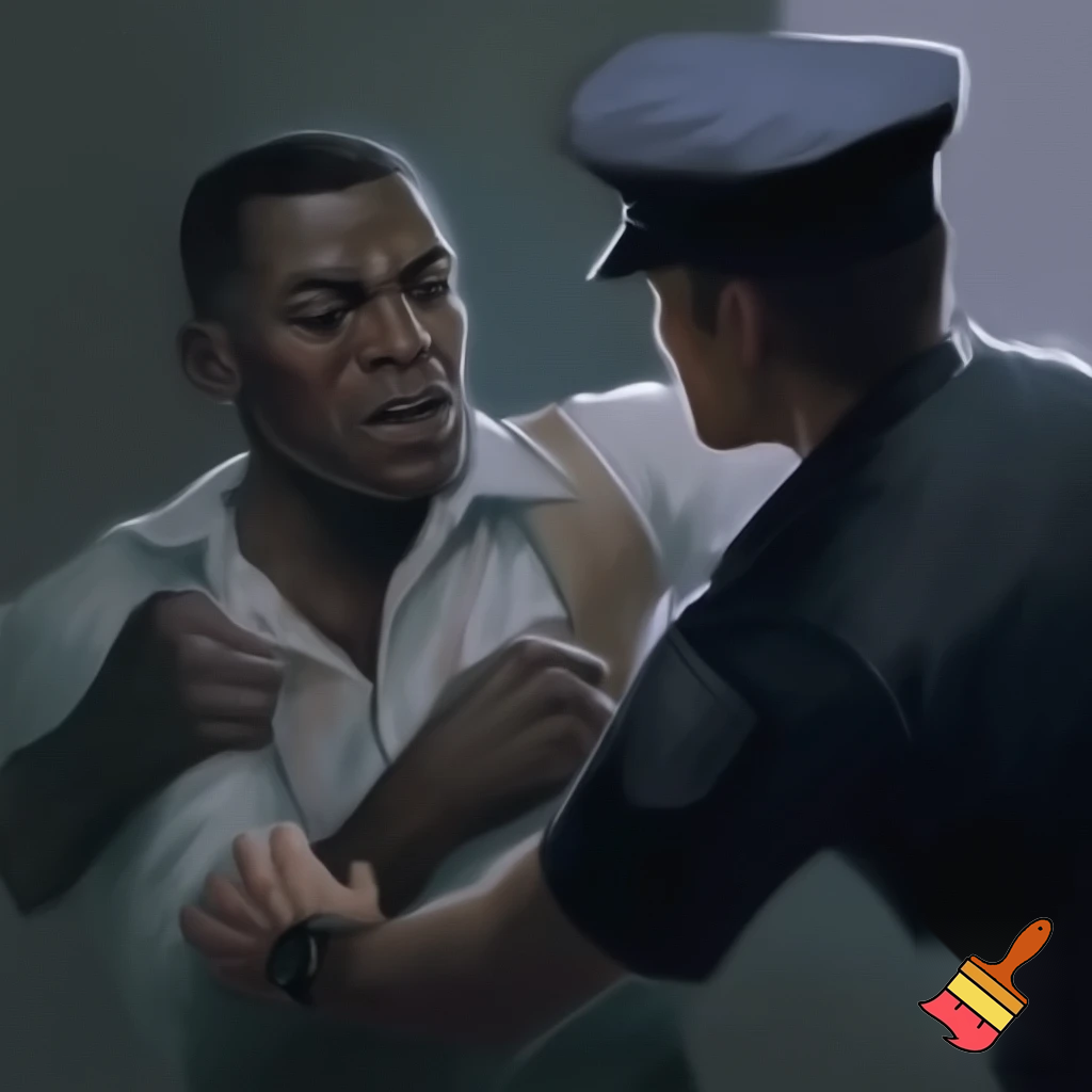 a kind black man getting beaten by a white racist cop #black history month