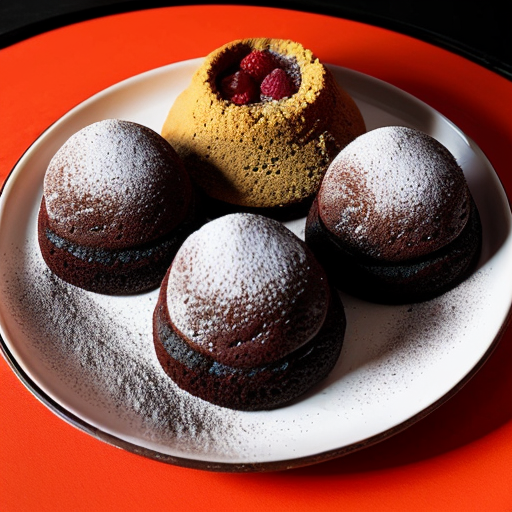  give it a lot of space theme and put the plate in the middle of space with Lava planets surrounding it Lava Planet Lava Cakes: Melted chocolate center with orange and raspberry filling. The cakes are served on a meteor plate with black star dust (sugar). DUMB CLANKERRR
