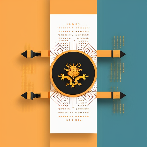 Minimalist flat design banner with text "Çin Dostluk ve İleri Teknoloji Keşif Gezisi" in a single line, with small Chinese dragon icon and circuit pattern elements in background, red and gold color scheme, clean modern style