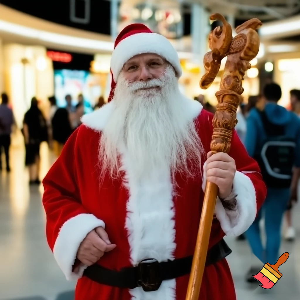 Santa Claus magic walking stick staff Russia shopping Centre Australia shopping