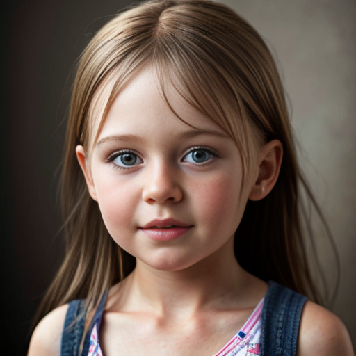 Finnish little girl, brunette, straight hair