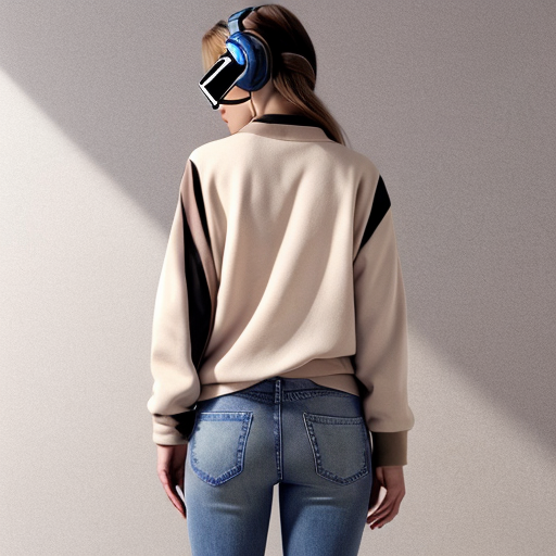 génère moi une femme de 50 ans qui a un brushing cheveux soignés , des écouteurs , elle tient un télephone ,elle porte une paire de basket colorés  , un long manteau beige , un chemisier a fleur rose clair , un jean baggy bleu , une paire de lunettes fines , a son poignet elle porte une montre  , elle porte des bijoux  en une seule image , on doit voir toute sa tenue entiere de la tete au pied , elle doit etre maquillée , et le fond derriere doit etre blanc 