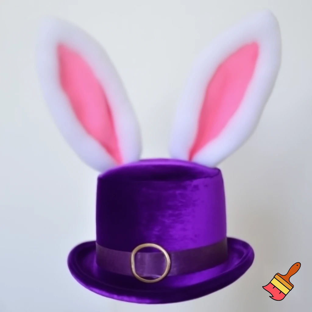 Easter bunny headband, top hat, Easter hat headband, top hat, purple and white, purple and white velvet top hat