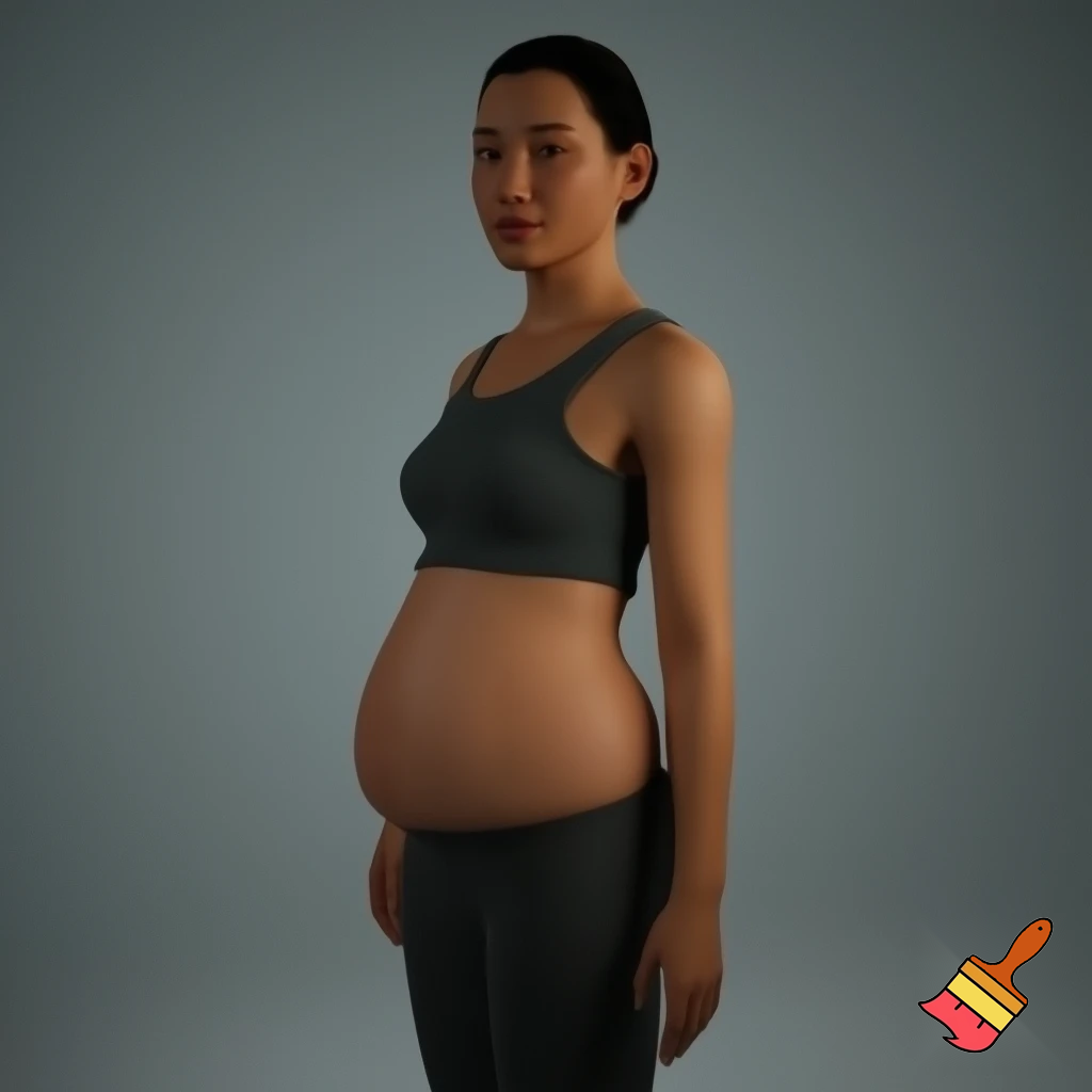 a woman with a giant belly and a giant butt