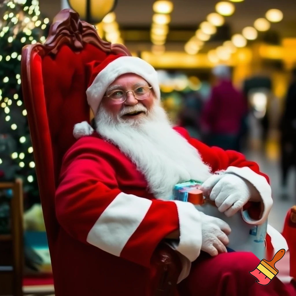 Santa Claus shopping mall Santa Claus chair at the shopping centre photo Santa Claus photo Santa Claus’s glasses big Santa chair🎄💫