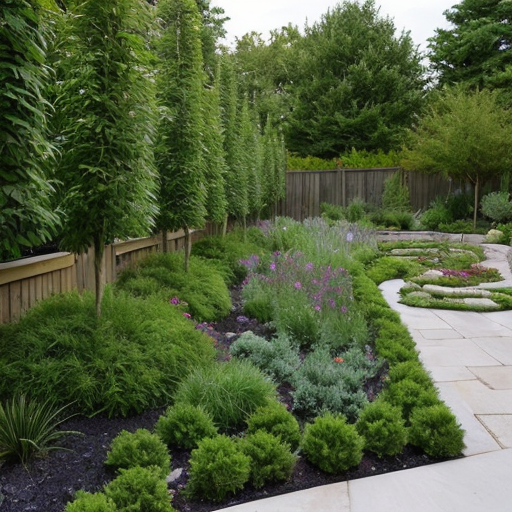 Realistic, nature-inspired garden based on the existing property, with the excavator completely removed.
In the center, a continuous, well-maintained lawn area.
Along the upper and right edges, a natural-looking sandstone wall approximately 50 cm high, positioned about 70 cm to 1 m away from the property boundary.
Between the wall and the fence, dense ornamental shrubs provide visual privacy, combined with edible shrubs and plants.
Planting includes tall and low herbs, fruit plants, and evergreen edible shrubs such as Juniperus (juniper).
Natural, slightly wild structure, yet well cared for.
Harmonious transitions between lawn, stone wall, and planted areas.
Realistic lighting conditions, spring or early summer, no artificial colors, no overly designed or stylized garden elements.
Photographic style, high level of detail, natural garden character.
