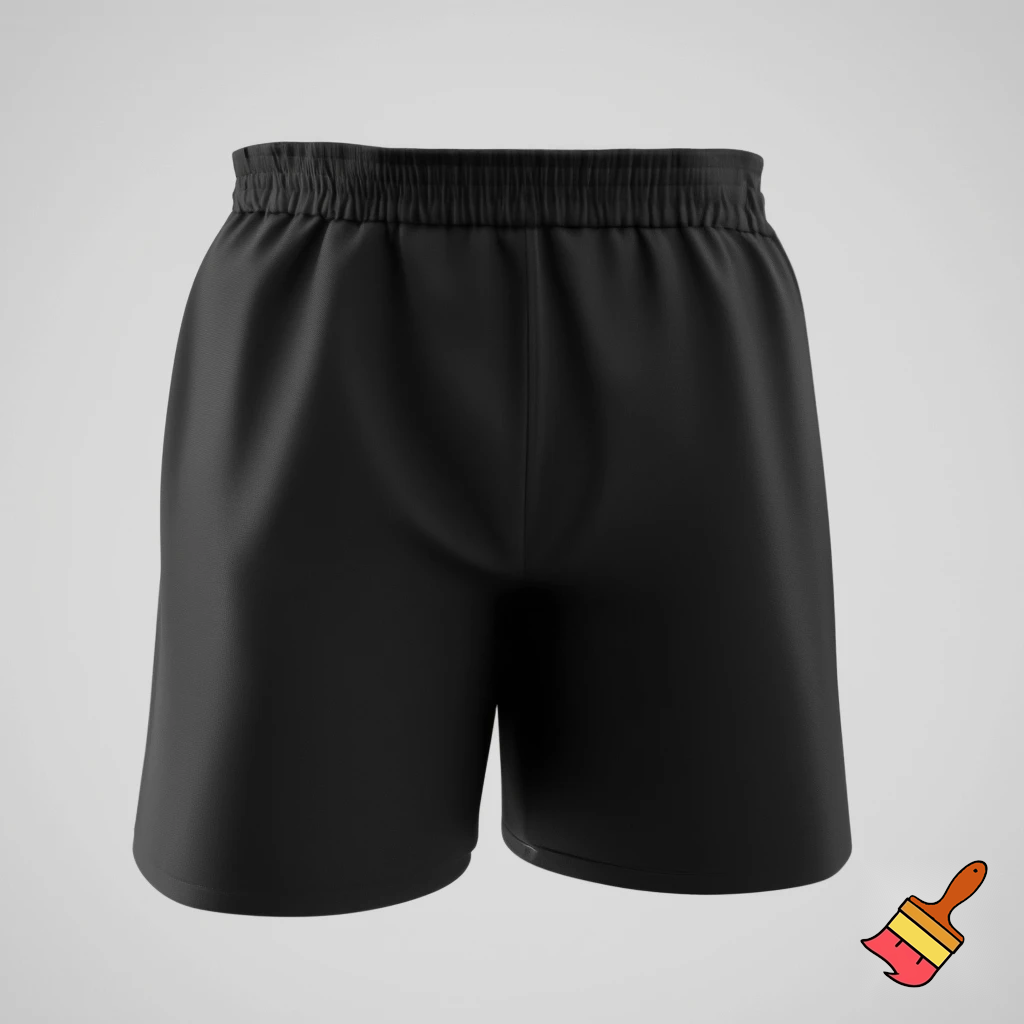black shorts which is a full view