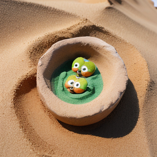 The powerpuff girls bubbles buried up to her neck in sand packed in tight by blossom and buttercup