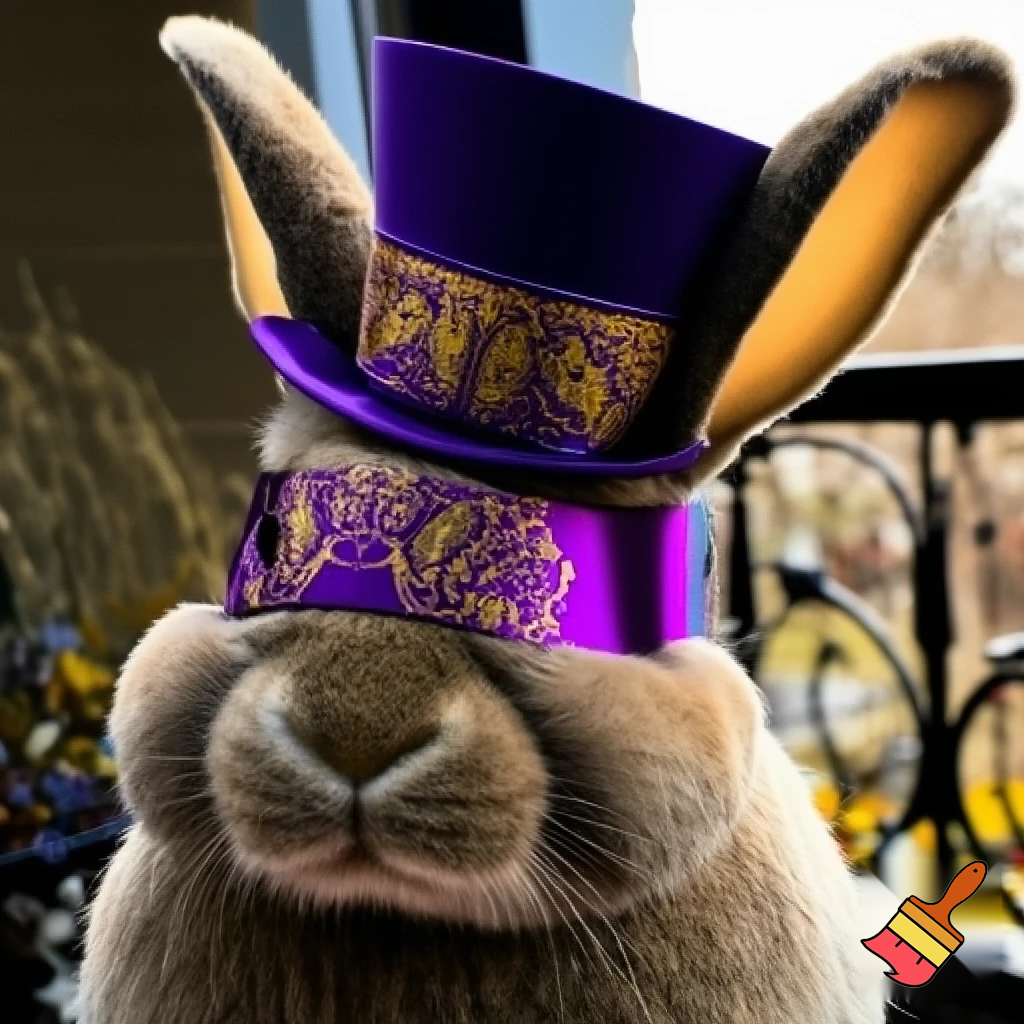 Easter bunny top hat, Easter balcony headband, purple and gold headband top hat