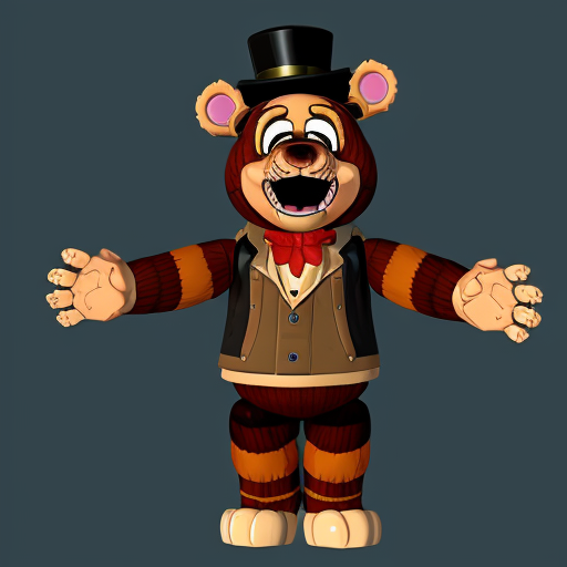 Freddy fazbear as a silly cartoon character