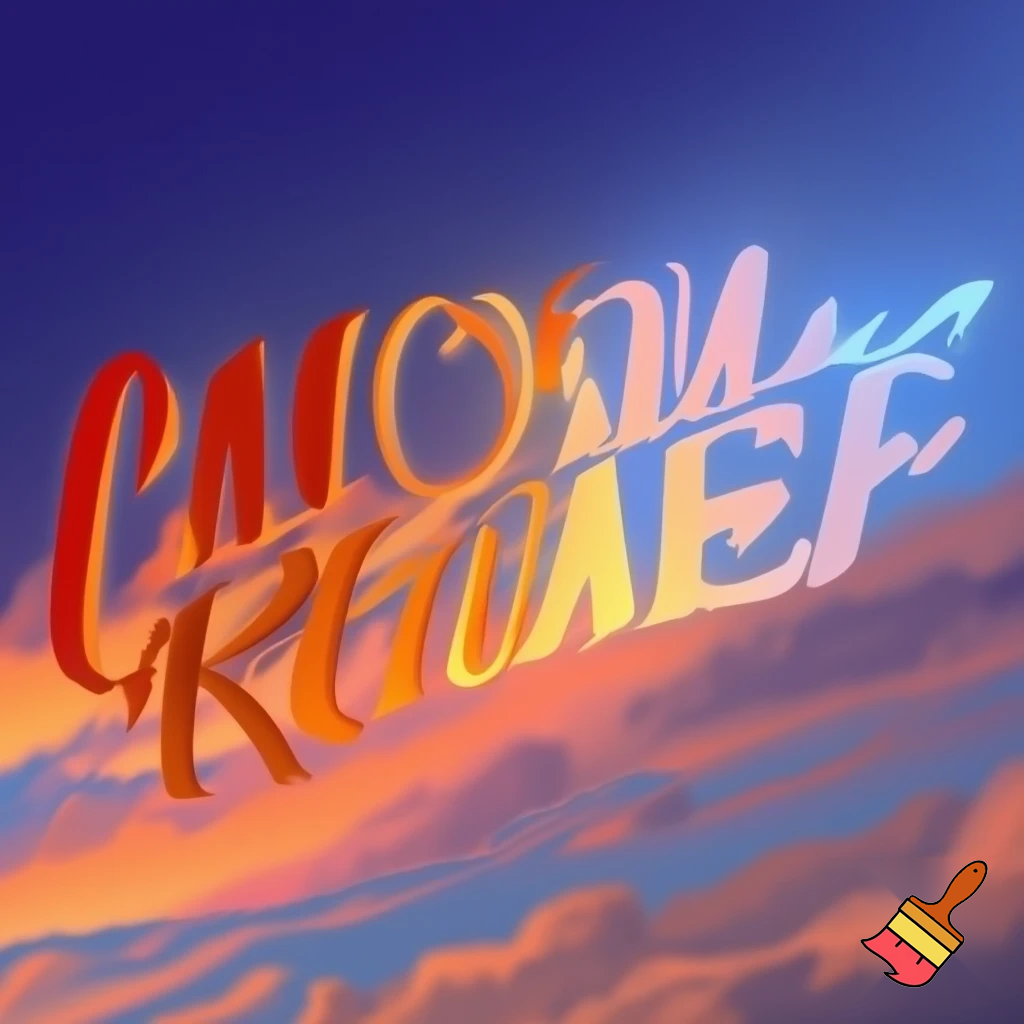 sunset sunrise words with their writing font