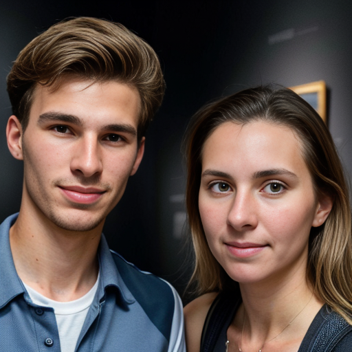 Goretzka and Vanessa at the museum 