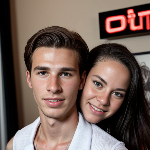 Goretzka and Vanessa at the living room 
