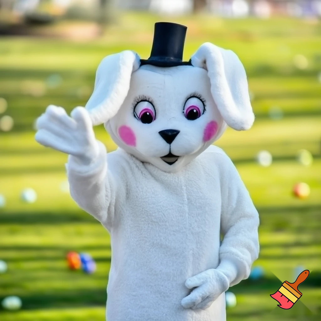 Easter bunny mascot costume top hat
