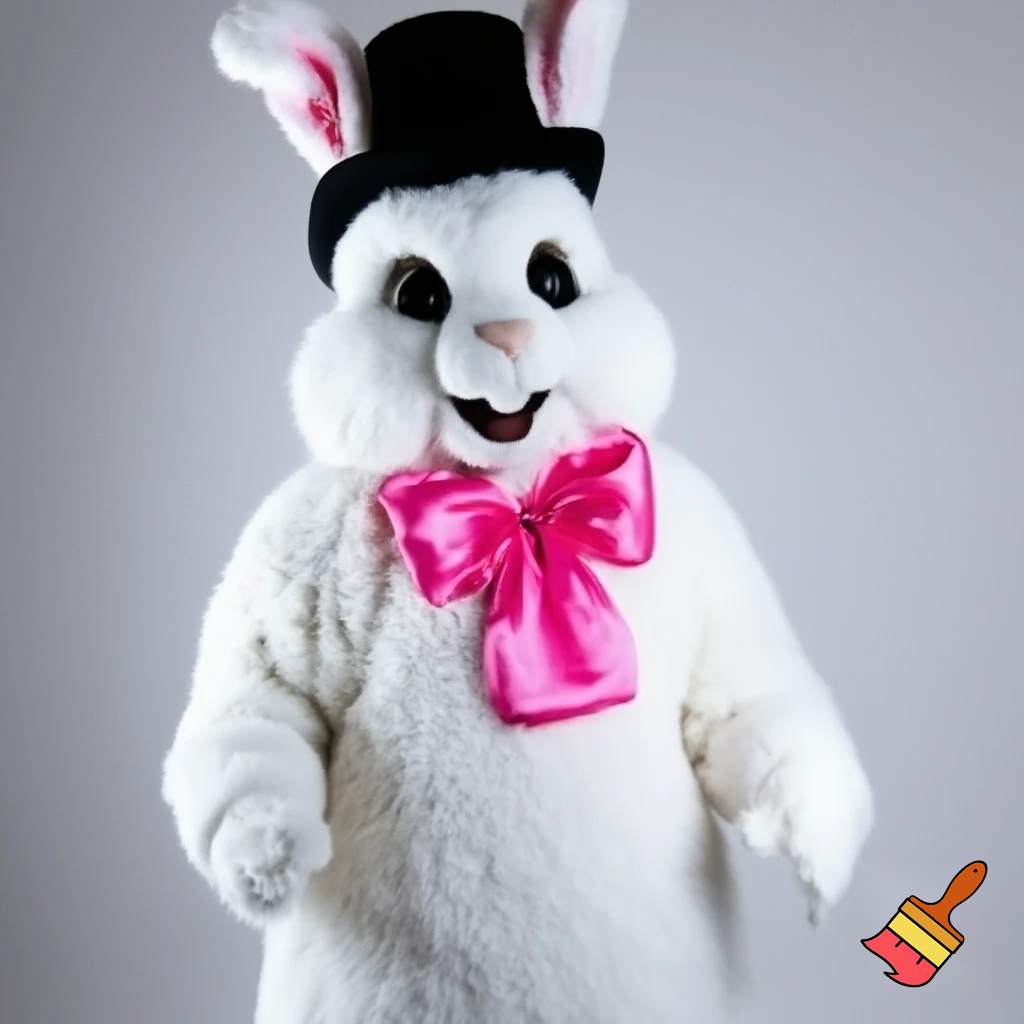 Easter bunny mascot costume top hat
