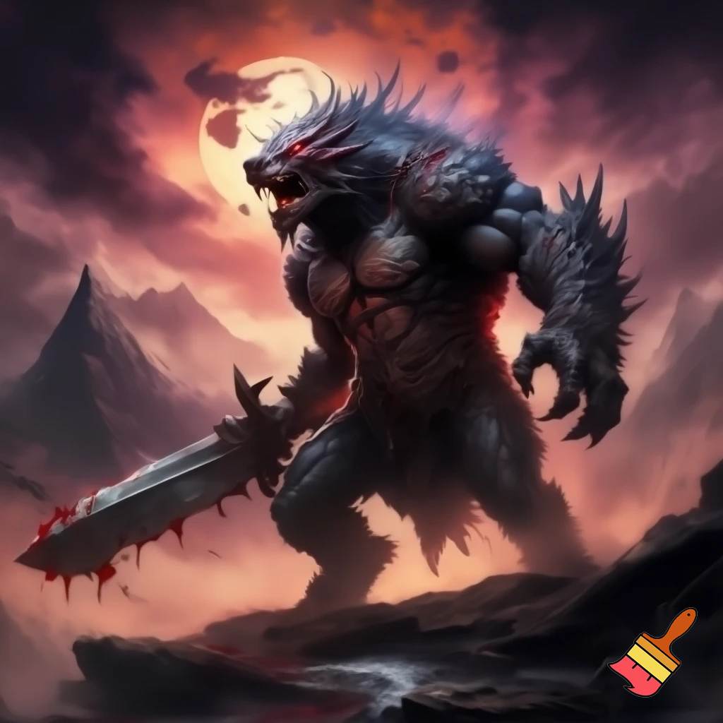 a monster with a sword