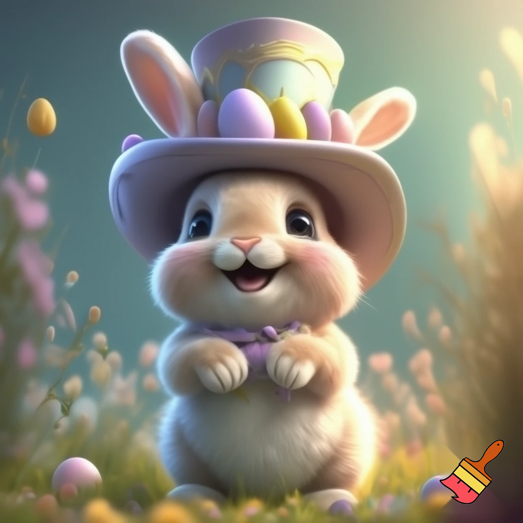 Bunny mascot costume top hat, Easter bunny mascot