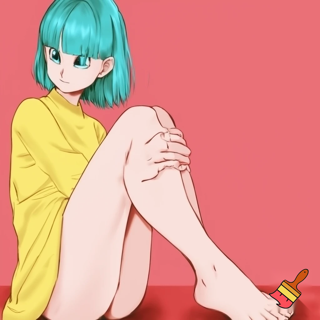 Bulma tutta nuda con le gambe