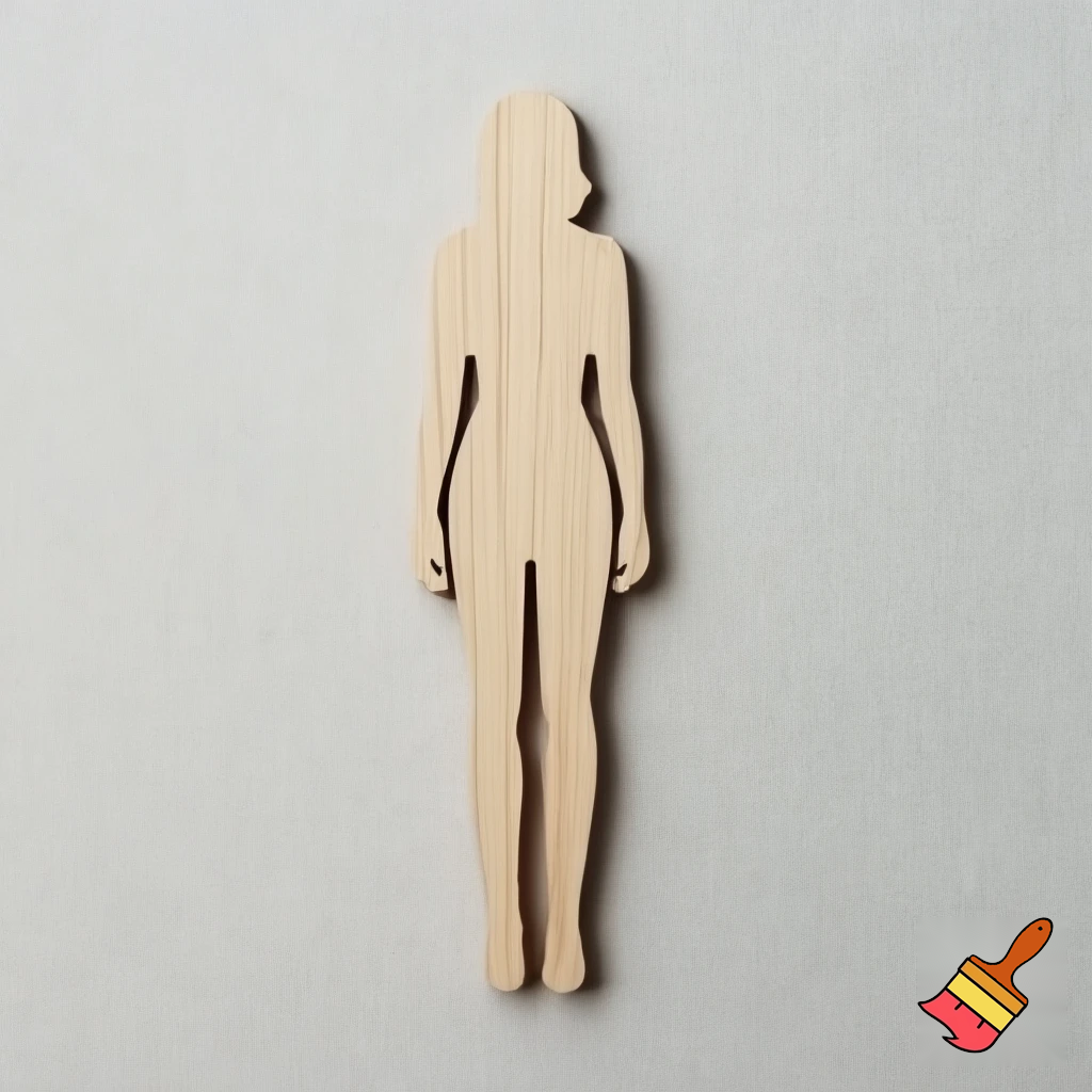 flat woman figure 6 mm thick cut out of wood full body