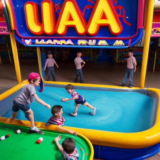lunapark resmi yap cocuklar oyun oynasın

