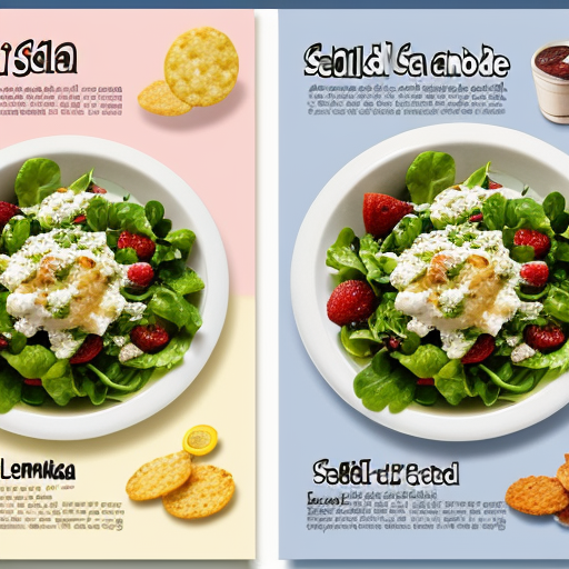 create a poster for food stall "chips-salad , lemonade" both are different food items 