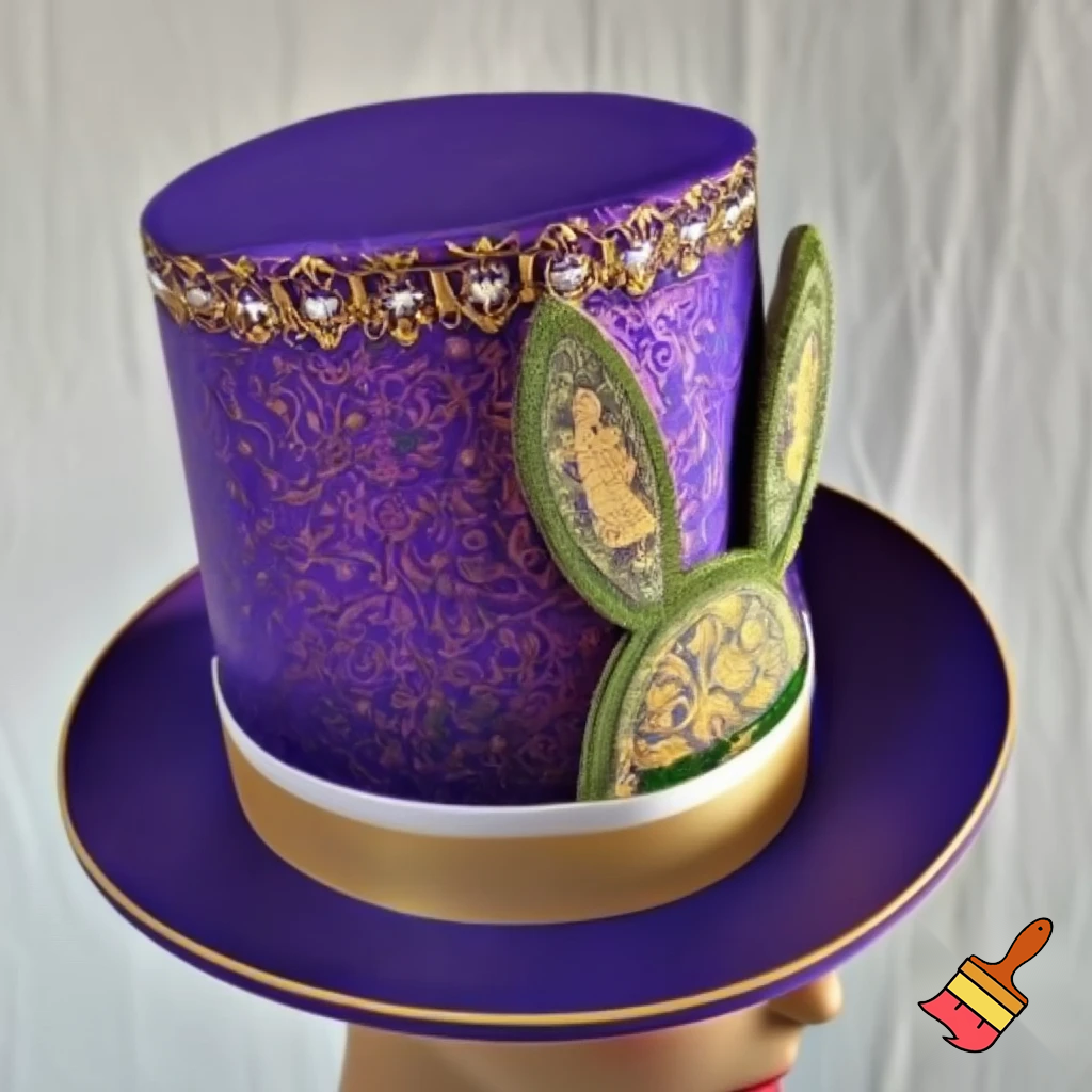 Easter bunny top hat, Easter balcony headband, purple and gold headband top hat