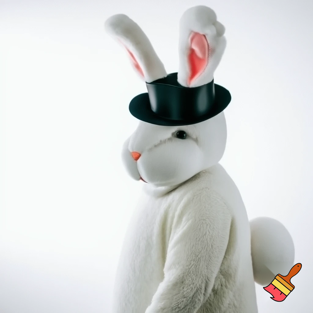 Easter bunny mascot costume top hat