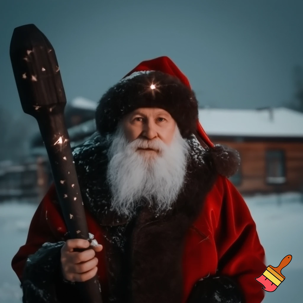 The real Santa Claus Russia walking stick star Santa Claus